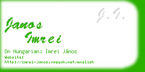 janos imrei business card